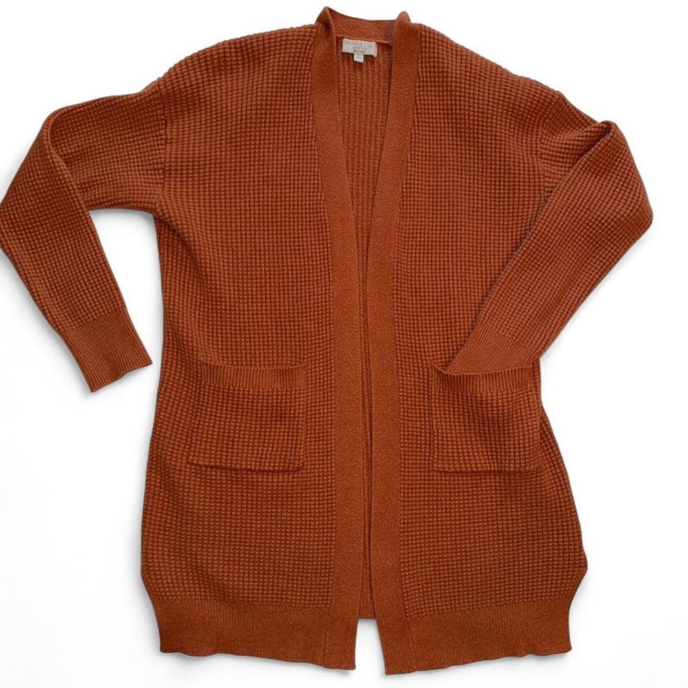 Burnt orange open front cardigan